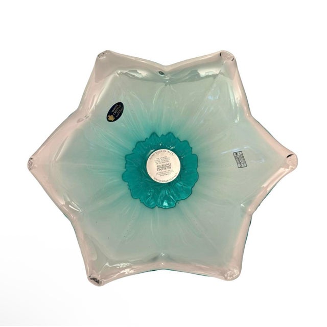 Vintage Murano Italy Art Glass Footed Pedestal Centerpiece Compote Bowl Large. This vintage Murano centerpiece bowl is in...
