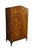 This English Art Deco walnut armoire features a striking, book-matched burr walnut veneer facade that displays a...