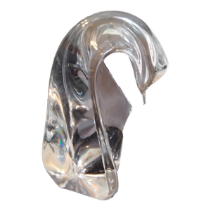 1980s Daum Crystal Heavy Swan Figurine