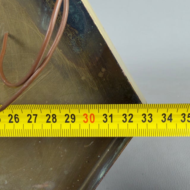Gold Vintage Hexagonal Brass Ceiling Lamp with Beveled Glass, 1970s For Sale - Image 8 of 10