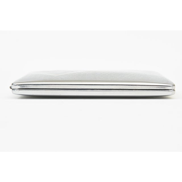 Metal Vintage Art Deco Silver Tooled Card Case, 1930's For Sale - Image 7 of 12