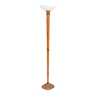 Art Deco or Moderne Ebonized Fruitwood Torchiere For Sale
