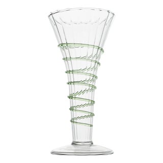 Miss Ruby Optic Bud Vase with Green Swirl Rope For Sale