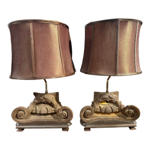 Cast Iron Architectural Salvage Lamps a Pair