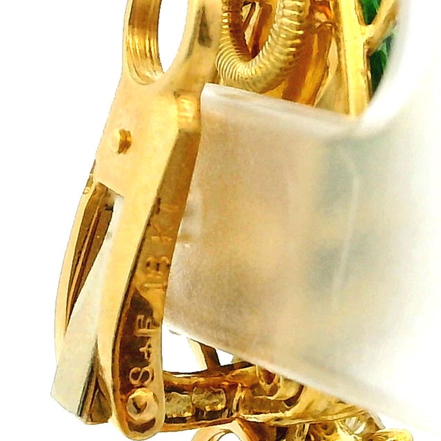 1970s Spritzer & Fuhrmann French Guilloché Enamel Diamond Earrings, Pair For Sale - Image 10 of 14