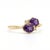 Contemporary Amethyst "Toi Et Moi" Gemstone Ring – Gold Vermeil Two-Stone Promise Ring Us 7 For Sale - Image 3 of 3