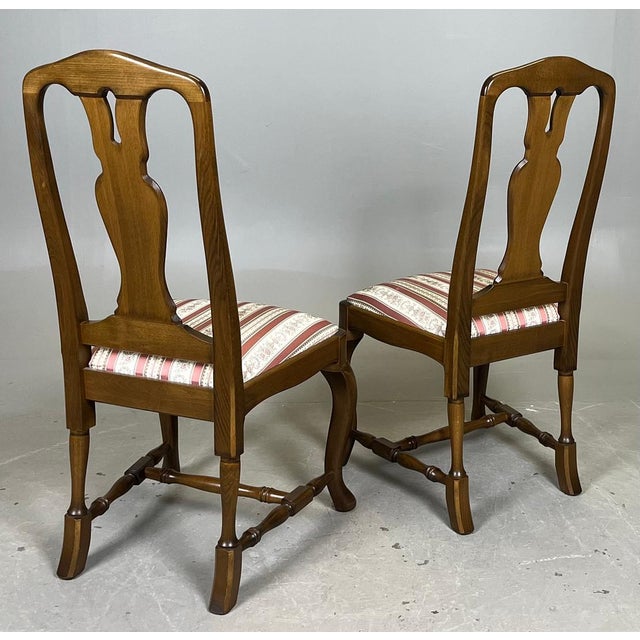 Brown Mid-Century Modern Swedish Dining Suite, 1950s, Set of 7 For Sale - Image 8 of 9