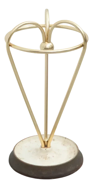 Brass and Cast Iron Umbrella Stand, 1950s