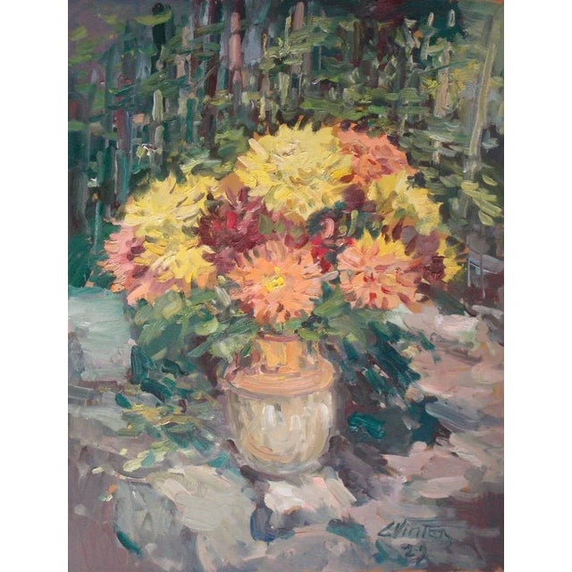 Dahlias. 2009, oil on canvas, 92x70 cm This piece is attributed to the mentioned designer/maker. It has no attribution...