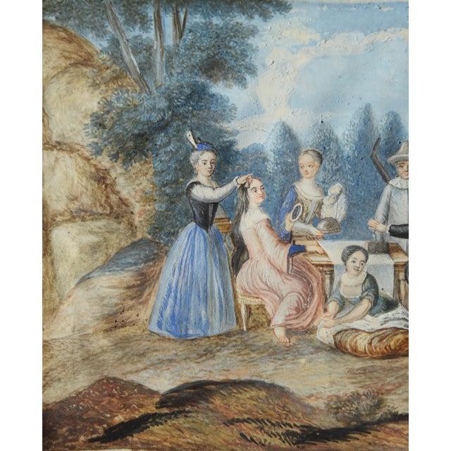 Commedia Dellarte (Harlequin), 1700s, Gouache & Ink on Paper For Sale - Image 3 of 9