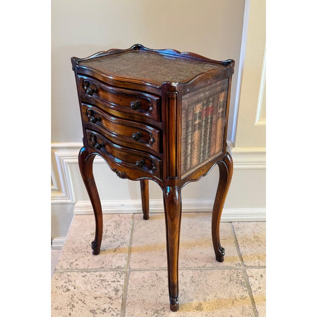 Brown Contemporary Attributed to Theodore Alexander Louis XVI Library Side Table With Faux Book Motif For Sale - Image 8 of 10