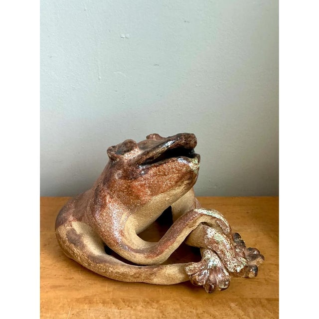 Late 20th Century Vintage Ceramic Frog Sculpture For Sale - Image 5 of 15