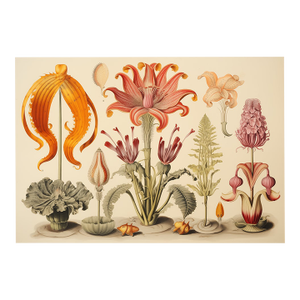 13" X 9" 'Garden Flowers' Botanical Print, 'Hortus Floridus' Style, Unframed