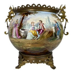 19th Century Sevres Style Ormolu Mounted Hand Painted Porcelain Centerpiece