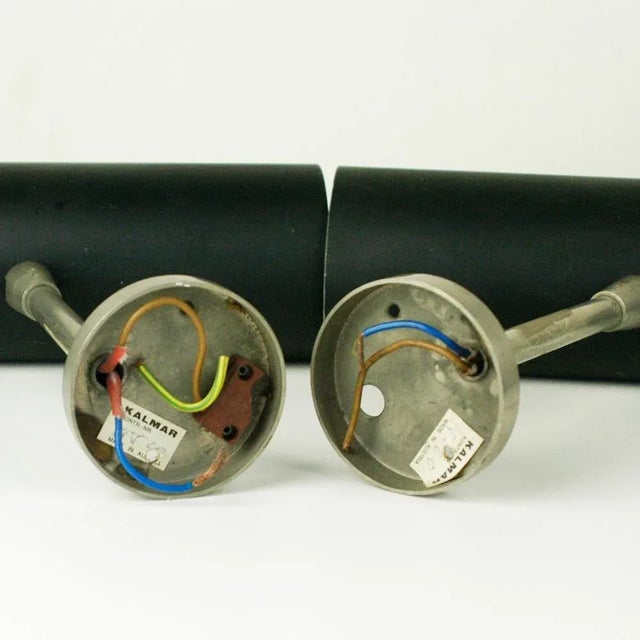 Metal Mid-Century Austrian Zylinder Sconces by J. T. Kalmar Vienna, Set of 2 For Sale - Image 7 of 9