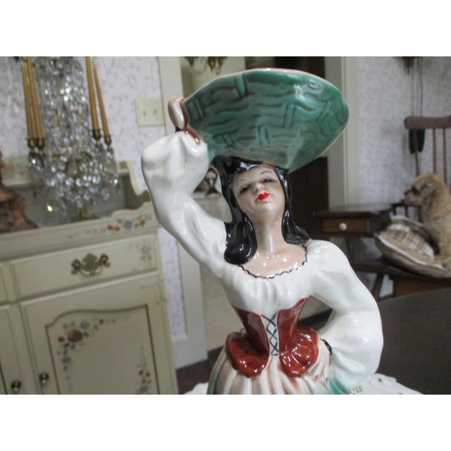 1950s Harder to Find Florence Ceramics Ava Pasadena California Dance Spanish Girl Bowl For Sale - Image 9 of 14