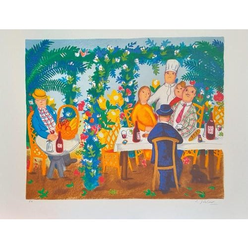 Lennart Jirlow 1936-2020 Lithography Banquet in the garden Color lithograph Signed in pencil by the artist Dry stamp, same...