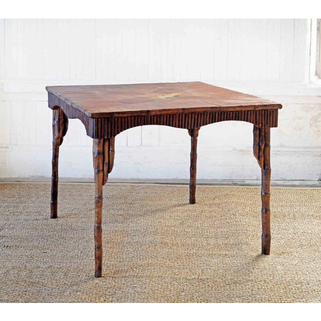 Brown Chinoiserie Table - Hand Carved Beechwood For Sale - Image 8 of 9