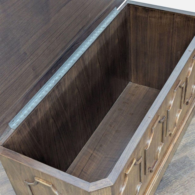 Brown Mill Creek Furniture Wood Storage Bench For Sale - Image 8 of 9