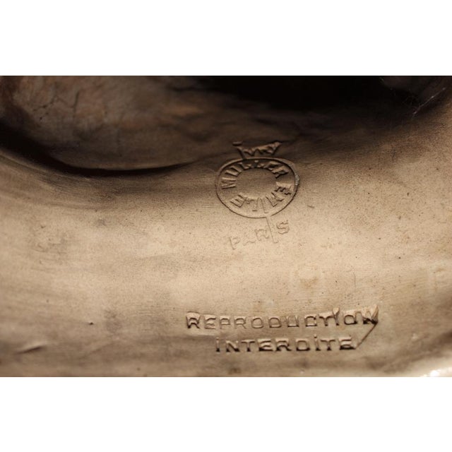 Bust of Young Woman in Ceramic with Blue-Green Patina by Léopold Bernard Bernstamm for Emile Muller, 1890s For Sale - Image 14 of 15