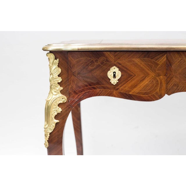 Small Antique Louis XV Kingwood Marquetry Desk For Sale - Image 6 of 7