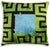 "Add architectural elegance to your interior with this handmade artisan silk velvet pillow, featuring a bold Greek key-...