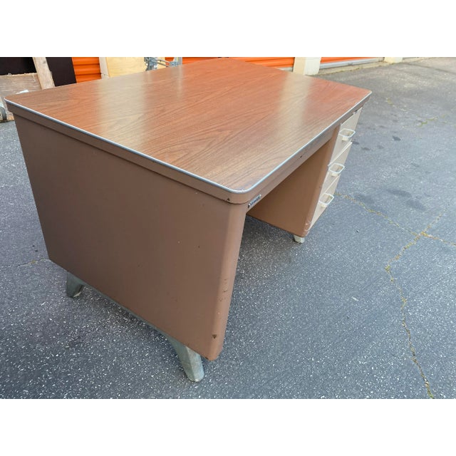 Vintage Mid Century Metal Writing Desk For Sale - Image 11 of 12