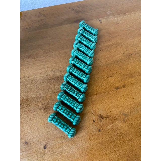 Ceramic Vallauris Green Ceramic Knife Holders, 1960s, Set of 12 For Sale - Image 7 of 13