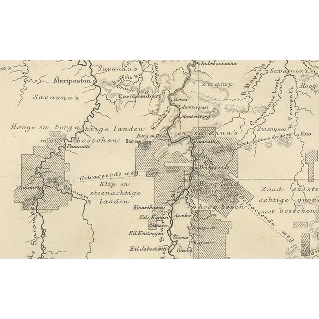 Antique Map of Dutch Colonies in the Caribbean and Suriname by Dornseiffen, 1884 For Sale - Image 6 of 15