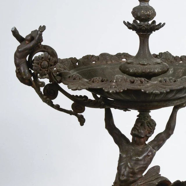 Brown Metal Centerpiece with Blown Glass Potter For Sale - Image 8 of 9