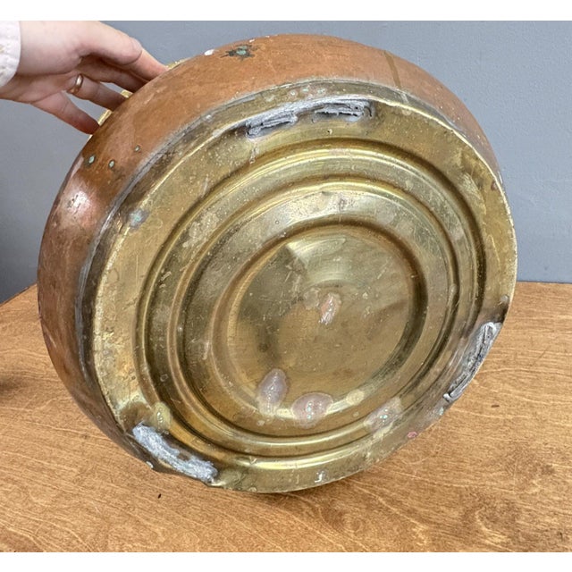Copper Vintage Moroccan Copper & Brass Ornate Log Bucket / Planter For Sale - Image 8 of 8