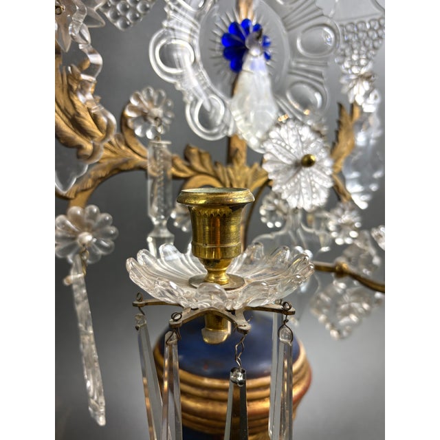 Louis XVI Gilded Bronze Crystal Pinwheel Candelabra, Set of 2 For Sale - Image 10 of 18