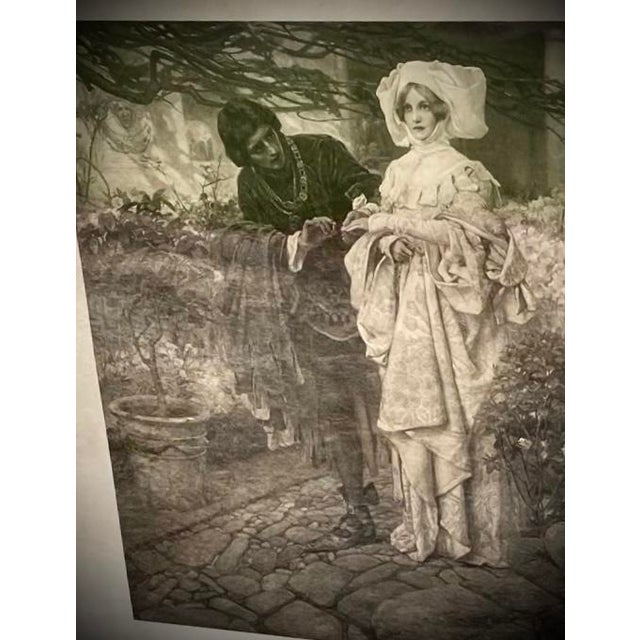 Large Art Nouveau Lithograph Arthur Augustus Dixon the Sleeping Minstral 19th C, Framed For Sale - Image 10 of 16