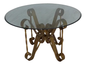 Gold Gilded Base & Glass Top Coffee Table