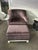 Restoration Hardware Restoration Hardware Purple Upholstered Armchair & Ottoman For Sale - Image 4 of 6