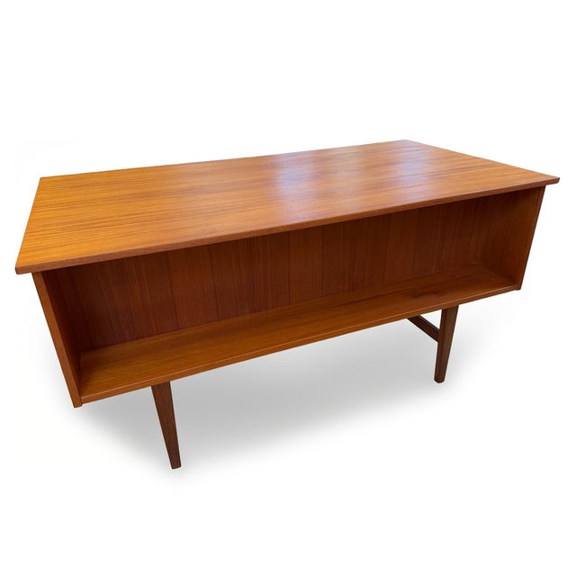 1960s Danish Modern Teak Executive Desk For Sale - Image 10 of 13