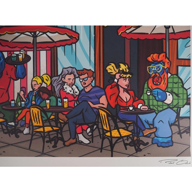 Richard Orlinski, Café de Paris, Lithograph For Sale - Image 6 of 9