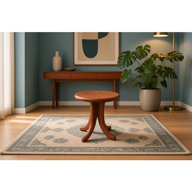 Sculptural Stool in Teak with Bowl Seat from Dyrlund, Denmark, 1960s For Sale - Image 10 of 14