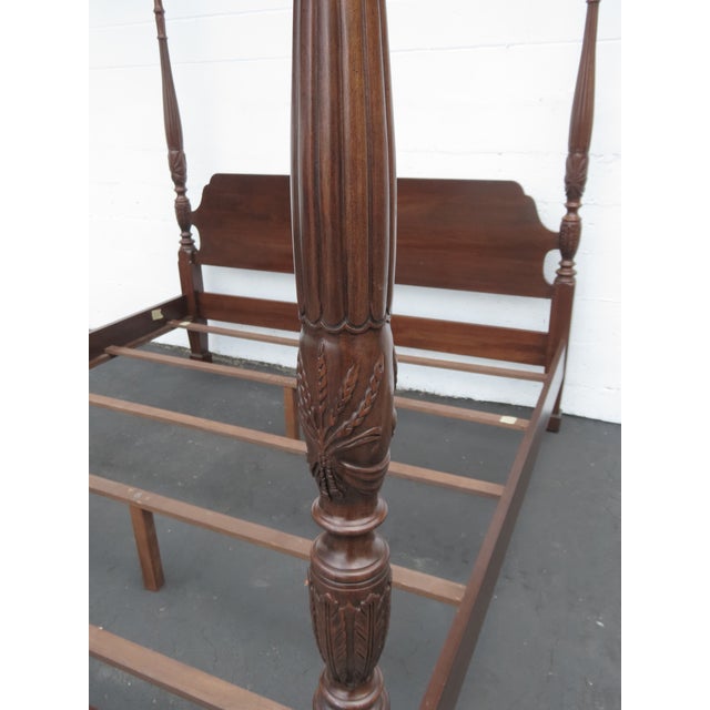 Carved Mahogany King Size Poster Bed 6444 For Sale - Image 18 of 18