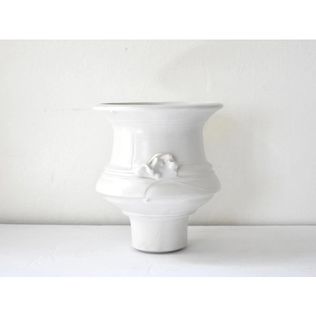 Contemporary White Sculptural Studio Pottery Vase For Sale - Image 3 of 10