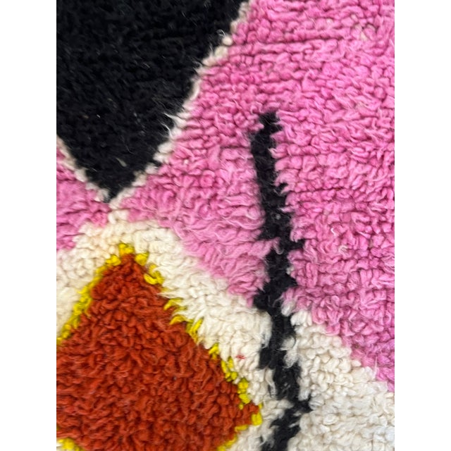 Abstract Abstract Moroccan Wool Pouf For Sale - Image 3 of 9