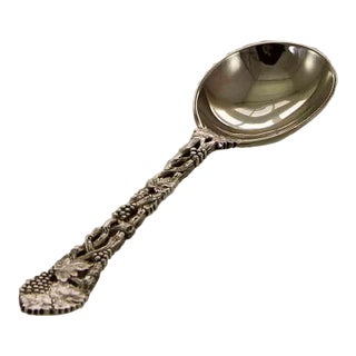 Sterling Silver Soup Spoon, Chased & Pierced Vine Hand-Forged by C. J. Vander For Sale