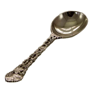 Sterling Silver Soup Spoon, Chased & Pierced Vine Hand-Forged by C. J. Vander