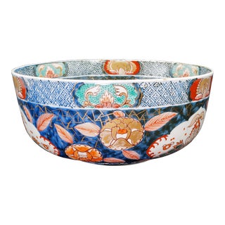 Large Japanese Colored Imari Bowl 19th Century For Sale