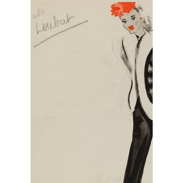 Bunny Williams Home Vintage French Fashion Art Print – Art Deco Woman in Black and White, 30" X 40" For Sale - Image 4 of 8