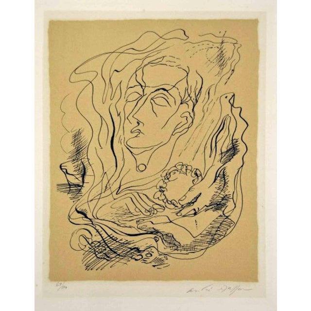 Hand Signed and numbered in pencil. Edition of 100. Graphic work dedicated to Jean Cocteau. Very good condition. This...