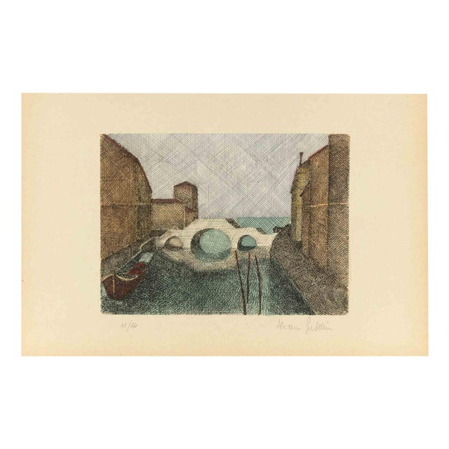 Alcione Gubellini, View of Venice, Etching, Mid-20th Century For Sale