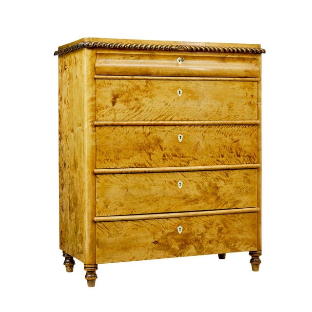 Swedish Carved Birch Chest of Drawers, 1870s For Sale - Image 10 of 10