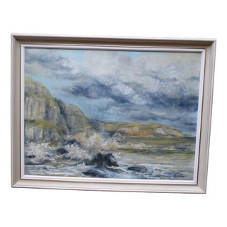 M. Lister, Storm Over Fairlight, 1975, Oil Painting on Board, Framed For Sale