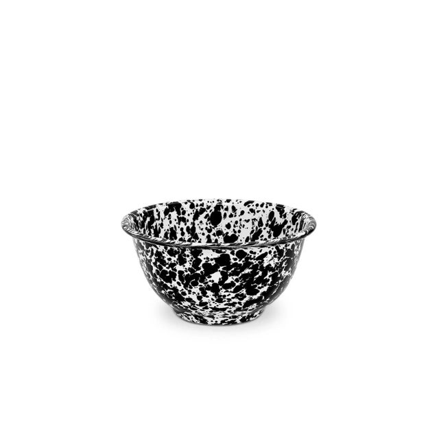 Enamel Splatter Small Footed Bowls, Black - Set of 4 If you're looking to add a few modern items to your dinnerware needs,...